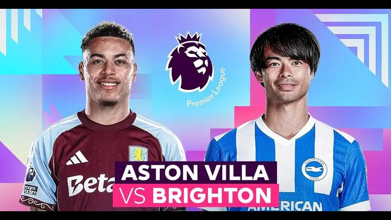 Cầu thủ Aston Villa và Brighton tranh chấp bóng trên sân Cầu thủ Aston Villa và Brighton tranh chấp bóng trên sân